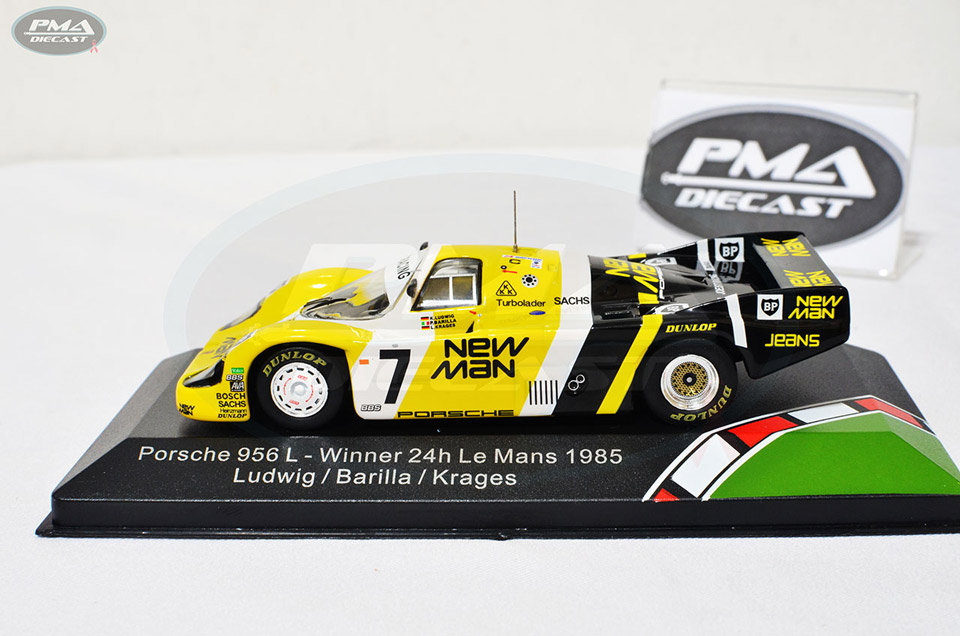 KLAUS LUDWIG, LOUIS KRAGES, PAOLO BARILLA 1985 NEWMAN JOEST RACING PORSCHE 956 L 1:43